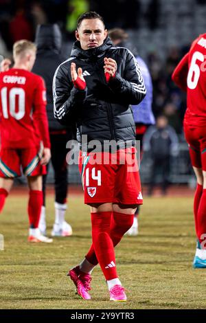 Reykjavik, Island. Oktober 2024. Connor Roberts aus Wales in Vollzeit. Island gegen Wales in der UEFA Nations League am 11. Oktober 2024 im Laugardalsvöllur Stadium. Quelle: Lewis Mitchell/Alamy Live News Stockfoto