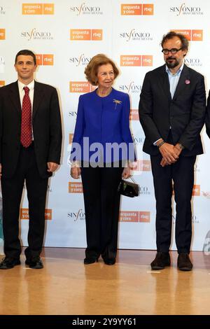 Madrid, Spanien. Oktober 2024. Königin Sofía aus Griechenland bei der Uraufführung des Siegerwerks des XII. Premio Reina Sofía de Composición Musical am Teatro Monumental in Madrid. Oktober 2024 Credit: CORDON PRESS/Alamy Live News Stockfoto