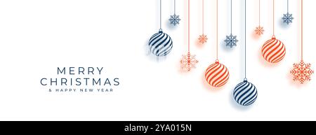 Dekoratives fröhliches weihnachtsgrüßbanner im hängenden Vektor Stock Vektor