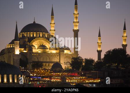 Türkiye, Türkei, Istanbul, Skyline, Eminönü, Süleymaniye Camii, Stockfoto