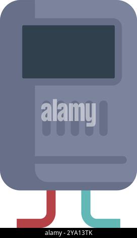 Ein elektrisches Messgerät ist ein Gerät, das die Menge an elektrischer Energie misst, die von einem Wohnort, einem Unternehmen oder einem elektrisch betriebenen Gerät verbraucht wird Stock Vektor