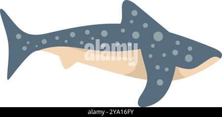 Der Walhai schwimmt friedlich unter Wasser im blauen Ozean Stock Vektor