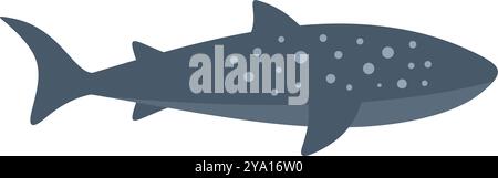 Einfache Illustration eines Walhais, der im Ozean schwimmt, isoliert auf weißem Hintergrund Stock Vektor