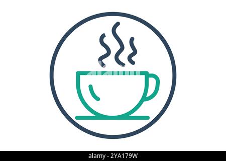 Kaffeesymbol. Liniensymbolstil. Kaffeetasse. Symbol für Getränk. Vektorillustration für Hotel Elements Stock Vektor