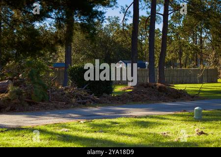 Aufräumarbeiten nach Hurrikan Helene in Lakeland, Georgia USA Stockfoto