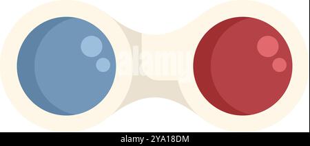 Anaglyphen-3D-Brillen erzeugen die Illusion der Tiefenwahrnehmung durch Farbfilterung mit roten und blauen Gläsern Stock Vektor