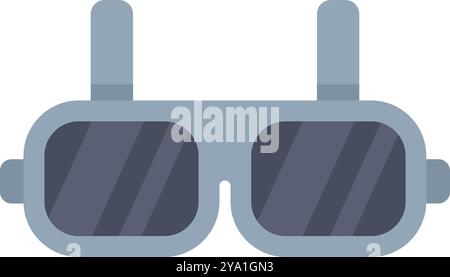 Graue Schweißbrille schützt Augen beim Arbeiten mit Metall, flache Vektorillustration isoliert auf weißem Hintergrund Stock Vektor