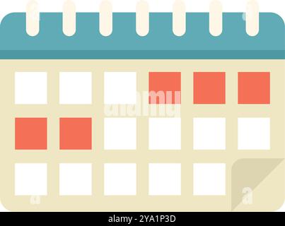 In diesem Kalender sind wichtige Daten rot markiert Stock Vektor