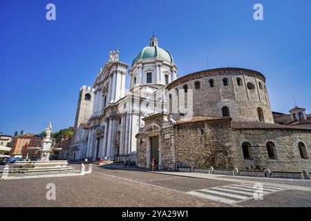 Alte und neue Kathedrale, Brescia, Lombardei, Italien, Europa Stockfoto