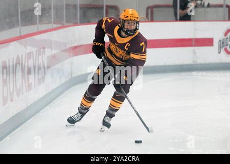 Columbus, Ohio, USA. Oktober 2024. Nelli Laitinen (7) spielt gegen Ohio State in Columbus (Ohio). Brent Clark/Cal Sport Media/Alamy Live News Stockfoto