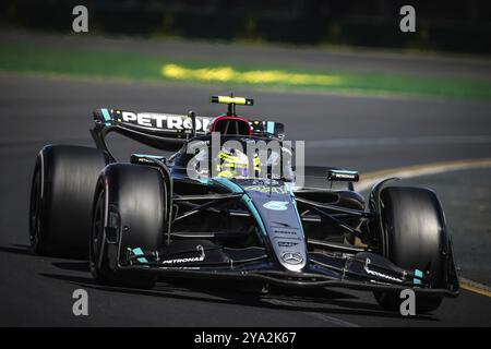 MELBOURNE, AUSTRALIEN, 24. MÄRZ: Lewis Hamilton aus Großbritannien fährt das Mercedes AMG Petronas F1 Team W15 beim Großen Preis von Australien 2024 in Stockfoto