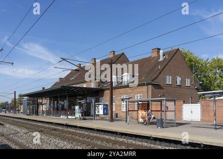 Ringsted, Dänemark, 27. September 2023: Außenansicht des Bahnhofs, Europa Stockfoto