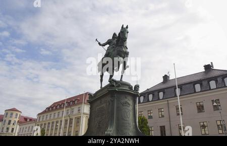 Reiterstatue von König Karl IX. Von Schweden in Göteborg Stockfoto