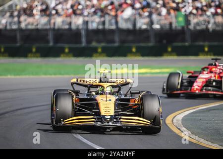 MELBOURNE, AUSTRALIEN, 24. MÄRZ: Lando Norris aus Großbritannien fährt den McLaren MCL38 während des Großen Preises von Australien 2024 im Albert Park in Melbour Stockfoto