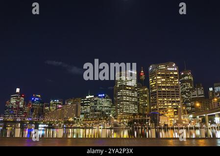 Darling Harbour Skyline in sydney australien Stockfoto