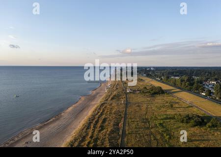 Dahme, Deutschland, 31. Juli 2021: Drone View of Dahme Beach in Schleswig-Holstein, Europa Stockfoto