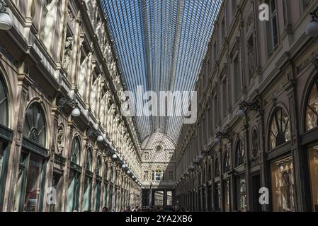 Brüssel Altstadt, Region Brüssel Hauptstadt, Belgien, 09 14 2019 die Glasdecke der Galeries Royales Saint-Hubert, Saint-Hubert R Stockfoto