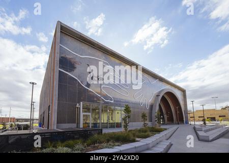 MELBOURNE, AUSTRALIEN, 18. AUGUST: Die Arden Station, die im Rahmen des Metro Tunnel-Projekts gebaut wurde, ist abgeschlossen und befindet sich in der Testphase vor der Eröffnung. Befindet sich in Stockfoto