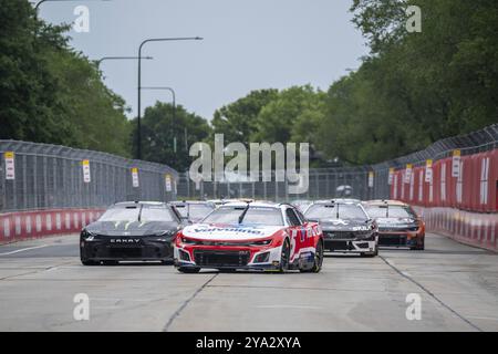 Kyle Larson, Fahrer der NASCAR Cup Series, begibt sich für den Grant Park 165 in Chicago, IL, USA, Nordamerika Stockfoto