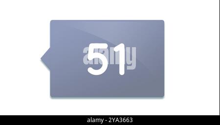 Abbildung der Zahlen in einem grauen Chatfeld mit weißem Hintergrund 4k Stockfoto