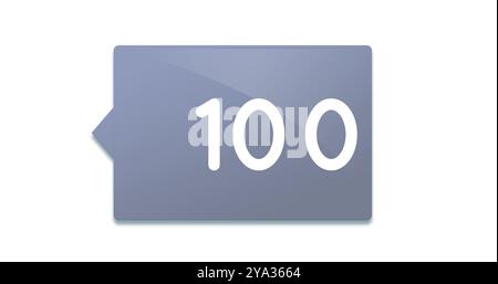 Abbildung der Zahlen in einem grauen Chatfeld mit weißem Hintergrund 4k Stockfoto