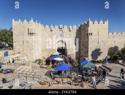 Historisches Wahrzeichen damaskus-Tor in jerusalem Altstadt israel Stockfoto