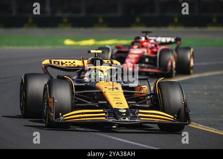 MELBOURNE, AUSTRALIEN, 24. MÄRZ: Lando Norris aus Großbritannien fährt den McLaren MCL38 während des Großen Preises von Australien 2024 im Albert Park in Melbour Stockfoto