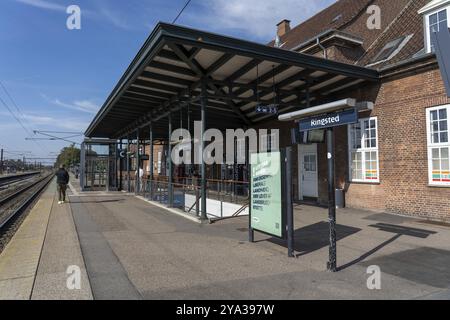 Ringsted, Dänemark, 27. September 2023: Außenansicht des Bahnhofs, Europa Stockfoto