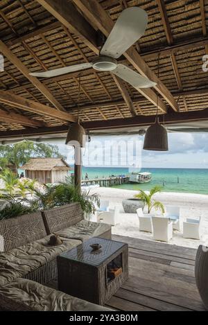 Designdetails der Strandbar in sok san auf der Insel koh rong kambodscha Stockfoto