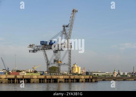 Bremerhaven, Geramny, 15. September 2020: Einzelner Portalkran am EUROGATE Container Terminal Stockfoto