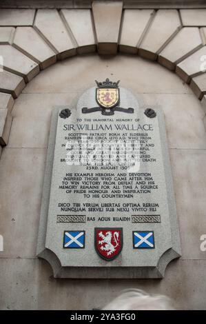 Denkmal für William Wallace, Smithfield, City of London, England, Vereinigtes Königreich. Sir William Wallace (* 1270–23. August 1305) war ein schottischer Ritter Stockfoto