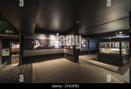 Anderlecht, Brüssel-Belgien, 07 16 2019, Innenausstellung von Leben und Werk der Brüsseler Kanalisation Stockfoto