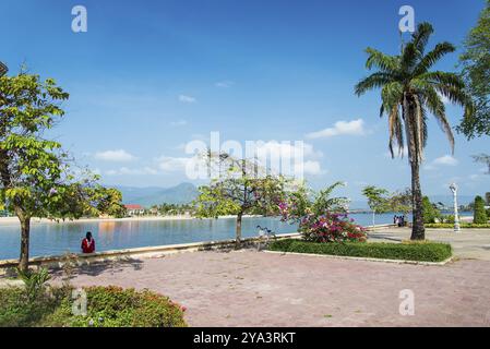 Kampot Stadt am Fluss in Kambodscha Stockfoto