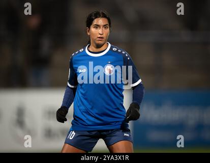 Potsdam, Deutschland. Oktober 2024. Fußball, Frauen: Bundesliga, 1. FFC Turbine Potsdam - SGS Essen, 6. Spieltag, Karl-Liebknecht-Stadion, Potsdamer Maya Hahn. Quelle: Soeren Stache/dpa/Alamy Live News Stockfoto