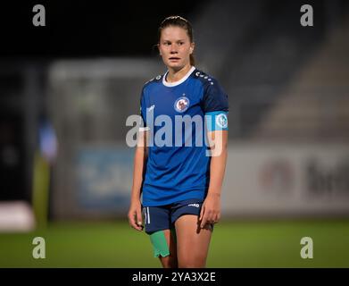 Potsdam, Deutschland. Oktober 2024. Fußball, Frauen: Bundesliga, 1. FFC Turbine Potsdam - SGS Essen, 6. Spieltag, Karl-Liebknecht-Stadion, Potsdamer Emilie Bernhardt. Quelle: Soeren Stache/dpa/Alamy Live News Stockfoto
