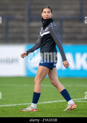 Potsdam, Deutschland. Oktober 2024. Fußball, Frauen: Bundesliga, 1. FFC Turbine Potsdam - SGS Essen, 6. Spieltag, Karl-Liebknecht-Stadion, Potsdamer Suya Haering beim Training. Quelle: Soeren Stache/dpa/Alamy Live News Stockfoto