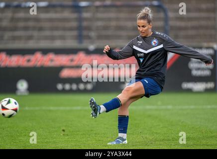 Potsdam, Deutschland. Oktober 2024. Fußball, Frauen: Bundesliga, 1. FFC Turbine Potsdam - SGS Essen, 6. Spieltag, Karl-Liebknecht-Stadion, Potsdamer Jennifer Cramer. Quelle: Soeren Stache/dpa/Alamy Live News Stockfoto