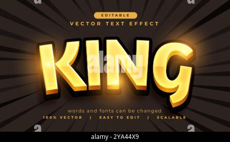king bearbeitbarer Texteffekt im goldenen Farbvektor Stock Vektor