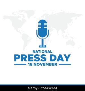 Vektor zum nationalen Pressetag, Illustration. Konzeptposter und Bannerdesign des nationalen Pressetages. Der nationale Pressetag FAND AM 16. November STATT. Stock Vektor