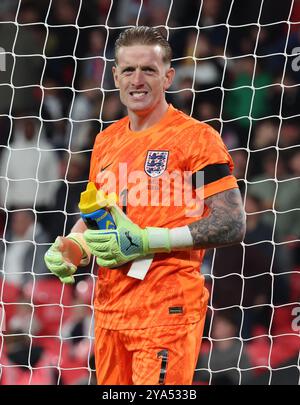 London, Großbritannien. Oktober 2024. LONDON, ENGLAND - 10. OKTOBER: Jordan Pickford (Everton) aus England während des Vorspiels während des Spiels der UEFA Nations League 2024/25 League B Gruppe B2 zwischen England und Griechenland am 10. Oktober 2024 in London. Quelle: Action Foto Sport/Alamy Live News Stockfoto