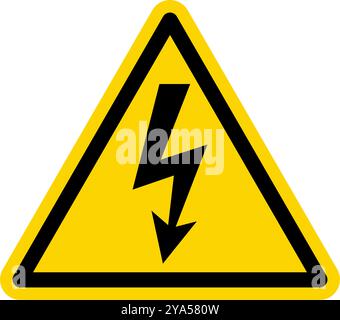 Warnschild für Hochspannung. Elektrische Warnung. Editierbarer Vektor. Stock Vektor