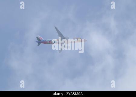 Chiangmai, Thailand - 25. Juli 2024: B-18101 Airbus A321 von China Airline. Fahren Sie vom Flughafen Chiangmai nach taipei Taiwan. Stockfoto