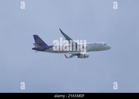 Chiangmai, Thailand - 25. Juli 2024: HS-TXL Airbus A320-200 von Thai Smile Airway. Fahren Sie vom Flughafen Chiangmai nach Bangkok Suvarnabhumi. Stockfoto