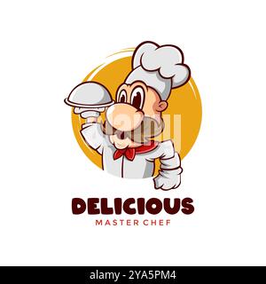Maskottchen Chef Logo Moderne Vektor Design Vorlage Stock Vektor