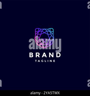 Weiches Bärenkopf-Logo. Minimalistisches Bärenkopf-Logo. Stock Vektor