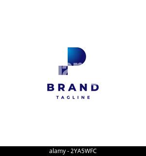 Pixelate Initial Letter P Logo Design. Pixelpunkte Formen Ein minimalistisches Logo mit dem Buchstaben P Icon. Stock Vektor