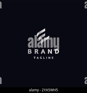 Die Logovorlage „Letter E“ ähnelt der Buchform. Drei Linien Formen elegantes E-Logo-Design mit Anfangsbuchstaben. Stock Vektor