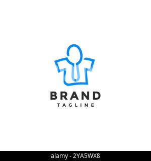 One Simple Line bildet ein T-Shirt und ein Löffel Logo. Einfache T-Shirts Und Löffel In One Continuous Line-Logo-Design. Stock Vektor