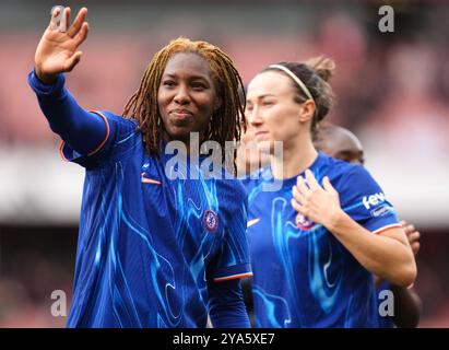 Chelsea's Kadeisha Buchanan nach dem Spiel der Barclays Women's Super League im Emirates Stadium in London. Bilddatum: Samstag, 12. Oktober 2024. Stockfoto