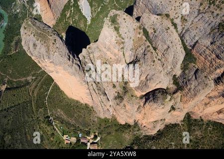 Schläger von Riglos, Riglos, Provinz Huesca, Aragon, Spanien Stockfoto